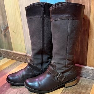Timberland Women’s Tall Riding Boots – Brown Leather & Suede – Size 7​